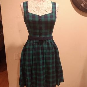 ModCloth Green Plaid Dress